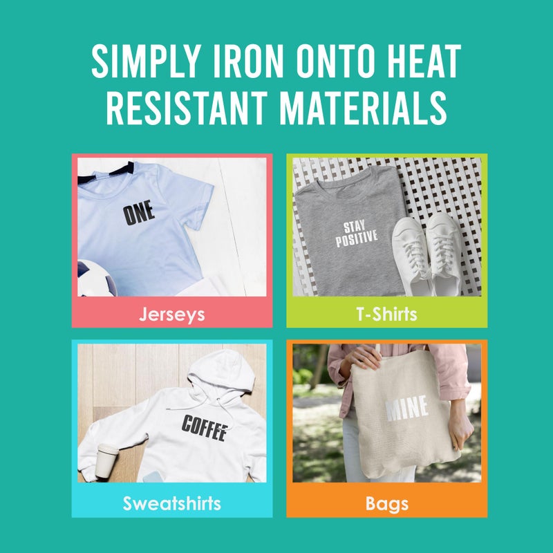 SEI S.E.I 2-Inch Iron-on T-shirt Letters  Block Letter Flock Heat Transfers  White - Image 5